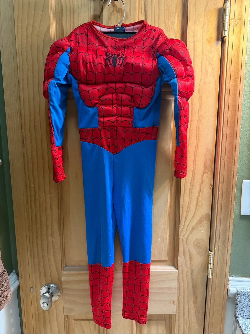 Spiderman Red and Blue Padded Muscle Kids Superhero Costume
